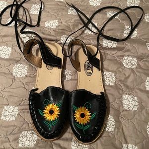 Strappy Black Huaraches